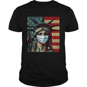 Statue Of Liberty Mask American Flag Independence Day Shirt